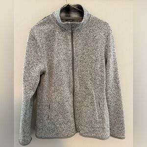 Eddie Bauer Women Medium Gray Zip Up Jacket Sweatshirt M